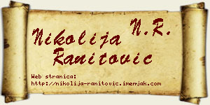Nikolija Ranitović vizit kartica